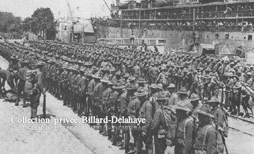 Guerre 1914/1918 - ARRIVEE EN FRANCE DES SOLDATS AMERICAINS 26 juin 1917.