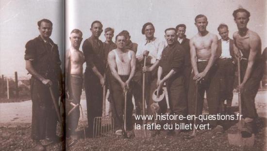 Groupe de travailleurs du camp de Beaune la Rolande (45).