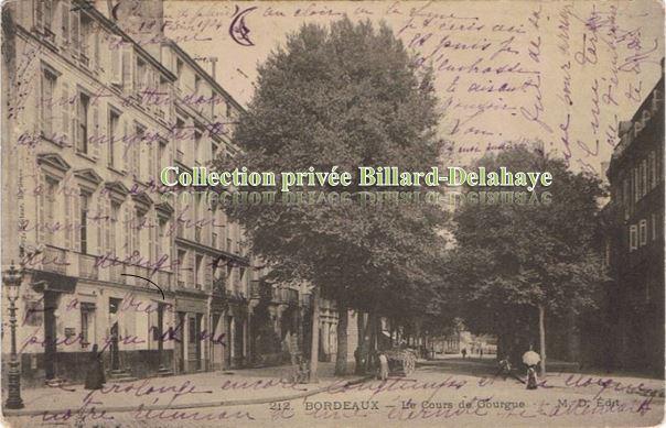 LE COURS DE GOURGUE.CP 1904 à Geneviève.BRUNET villa Barolet FLOIRAC..