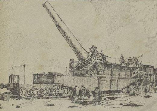 400 marine sur affut Truck du Creusot, Artillerie Lourde.
