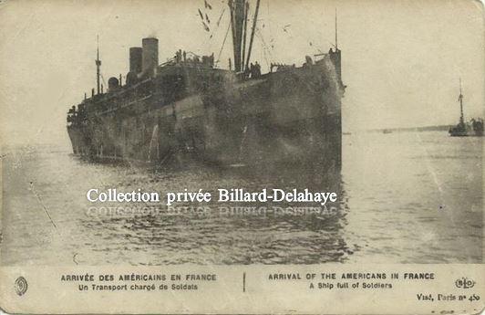 Guerre 1914/1918 -  SOLDATS AMERICAINS - Arrivée en France par bateau.