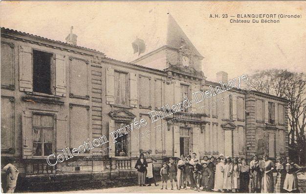 Château du Béchon. CPA ayant circulé en 1918