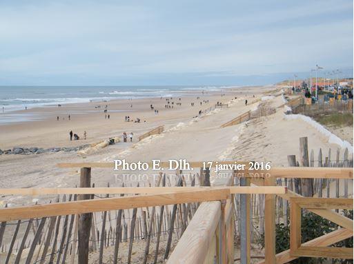 LACANAU-OCEAN (Gironde). Le 17.01.2016, il y avait des surfeurs...