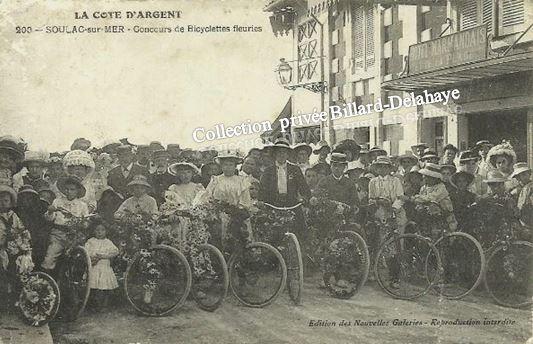 SOULAC-sur-MER - CONCOURS DE BICYCLETTES FLEURIES VERS 1900.