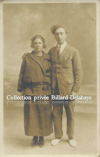 JEUNE COUPLE PAUVRE PENDANT LA GUERRE de 1914-1918;