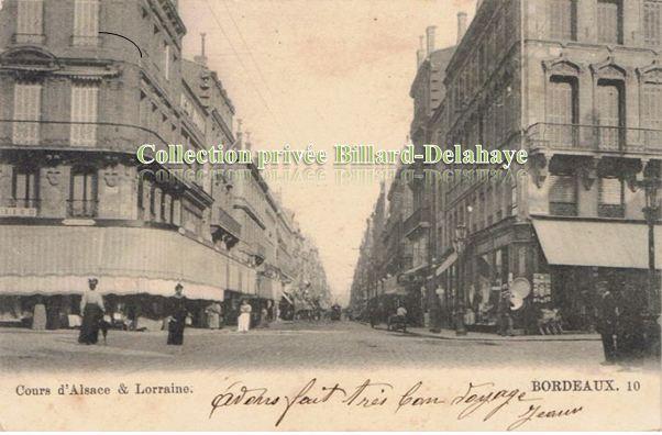 Cours d'ALSACE et LORRAINE de la place Pey-Berland aux Quais.