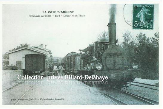 DEPART D'UN TRAIN en 1900 A SOULAC- sur- MER.