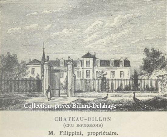 CHATEAU  DILLON A BLANQUEFORT (dessin d'Eugène Vergez 1898).