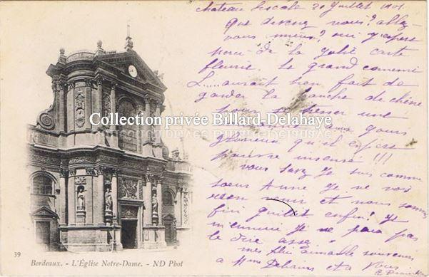 EGLISE NOTRE-DAME - du Château Lescalle le 31.01.1901.