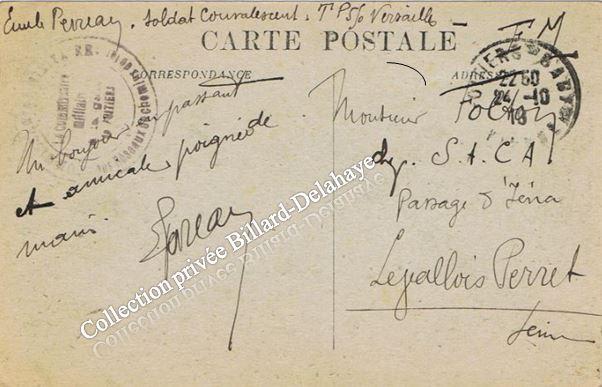 Tampon du commissaire militaire de la gare de Poitiers 24.10.1918.