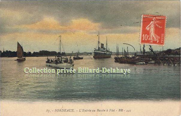 ENTREE DU BASSIN A FLOT envoyée à Albert le 10.06.1913.