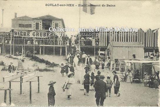 SOULAC- sur- MER  en 1900. Pub Bière GRUBER pour mon ami WAGNER.