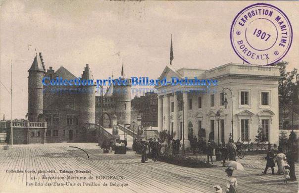 Exposition Maritime 1907 - Pavillons des Etats-Unis et de la Belgique