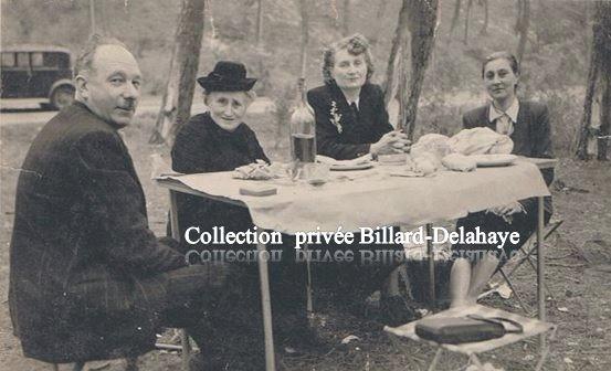 AU MOUTCHIC Vers 1945,mon oncle Duchein,ma grand-mère et ma tante.