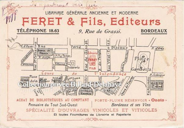 LIBRAIRIE FERET & FILS  : OUVRAGES VINICOLES ET VITICOLES.