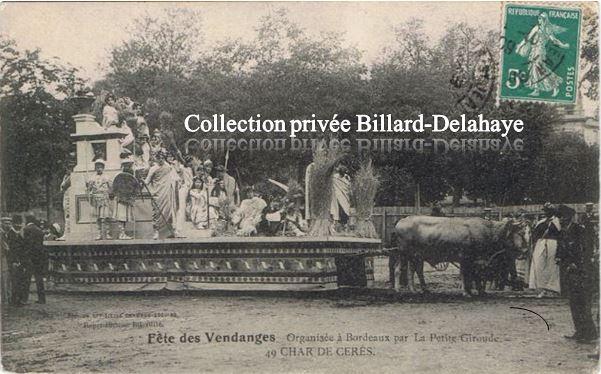 CHAR DE CERES FETE DES VENDANGES 1909.