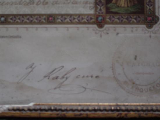 Signature de l'Abbé Raby.