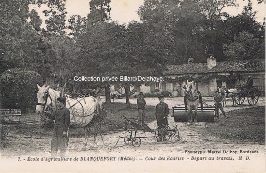 Cour des écuries : départ au travail.