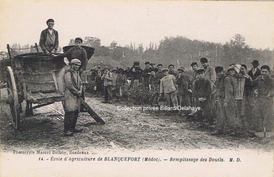 Les Vendanges , remplissage des douils.