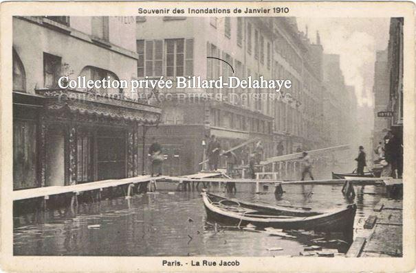 INONDATIONS DE PARIS EN JANVIER 1910-La Rue Jacob-Crue de la Seine.