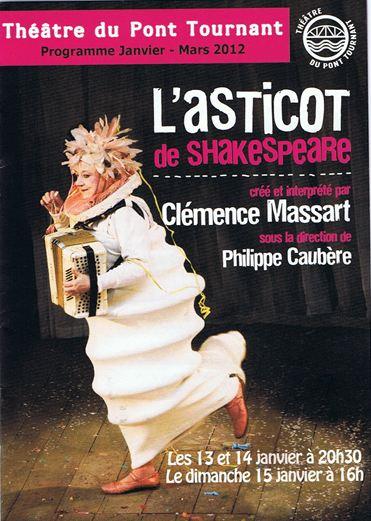 L'asticot de SHAKESPEARE, créé et interprété par Clémence MASSART