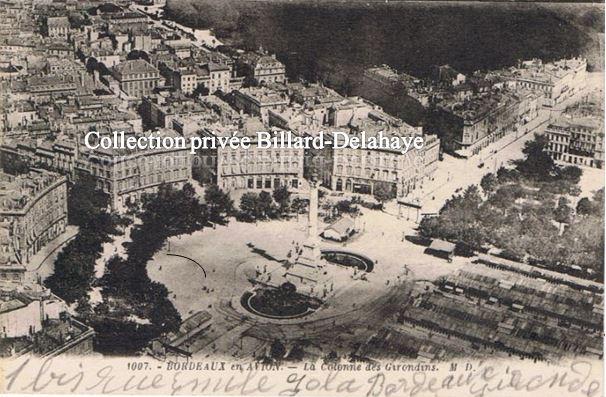 LA COLONNE DES GIRONDINS VUE D'AVION.