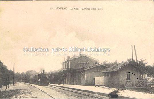 SOULAC (Gironde). ARRIVEE D'UN TRAIN EN GARE.