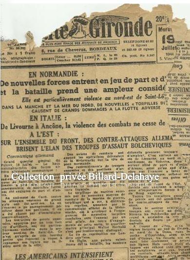 Mercredi 19 juillet 1944 - LA PETITE GIRONDE. opération Goodwood.