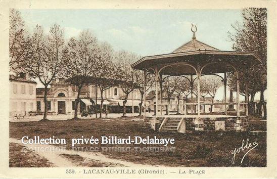 LACANAU-VILLE (Gironde). LA PLACE  dans les années 1950.