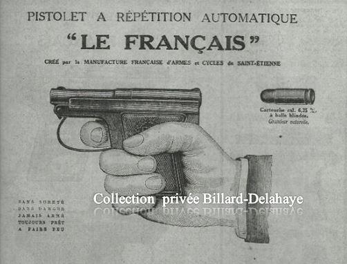 Pistolet à Répétition Automatique en 1913 : 
