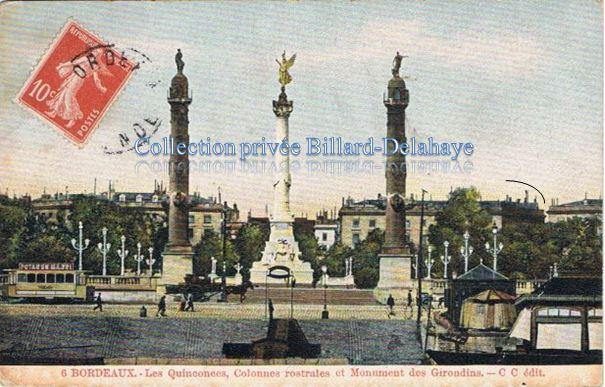 6-Les Quinconces,colonnes rostrales et Monument des Girondins.Ed.C.C.