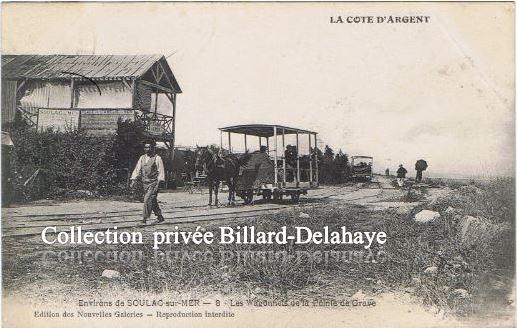 Les wagonnets de la Pointe de Grave.Env.en 1908 à R. Montroy - Paris -