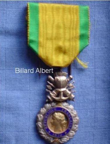 Médaille Militaire de mon père Albert BILLARD apatride, 41 ans à Caychac.