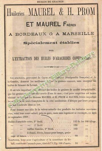 MAUREL et PROM et MAUREL frères, 112 quai de Bacalan - Bordeaux -
