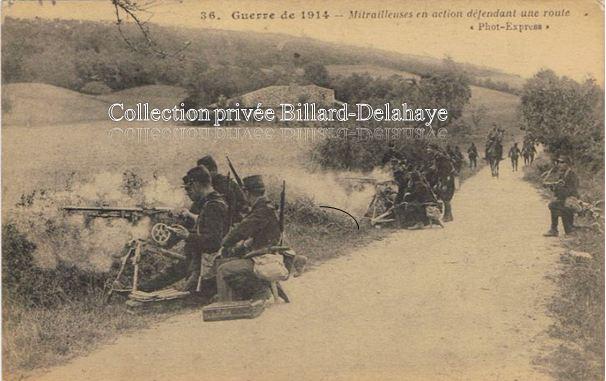 Mitrailleuses en action 1914. HOTCHKISS modèle 1914 ?