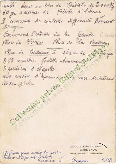 PHARE DE SUZAC - CPA achetée par des touristes en 1939.