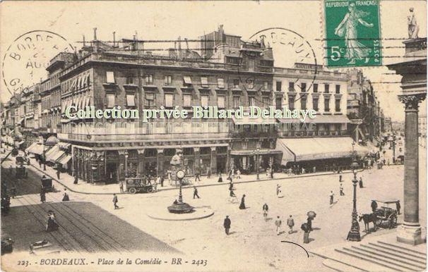 PLACE DE LA COMEDIE. CPA ayant circulé en 1914.