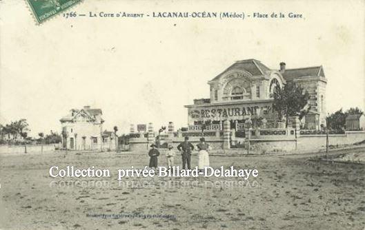 LACANAU-OCEAN (Médoc) - PLACE DE LA GARE VERS 1905.