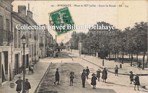 Place du XIV juillet - Cours Le Rouzic (1816-1877).Envoi en 1908.