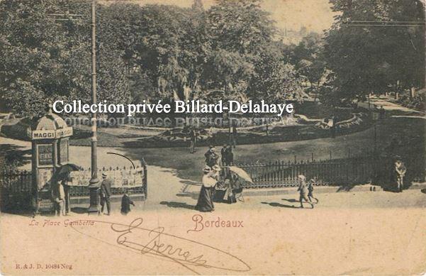 PLACE GAMBETTA, avant 1900 entourée de grilles.