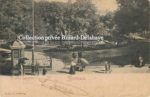 PLACE GAMBETTA, avant 1900 entourée de grilles.