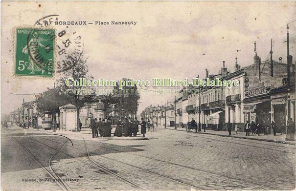 Place NANSOUTY. Envoi en 1913 à Vincent ARNAL (47)