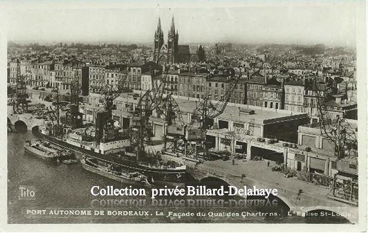 PORT AUTONOME DE BORDEAUX - QUAI DES CHARTRONS VERS 1950 -