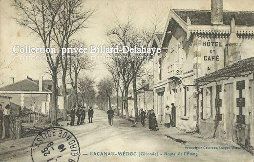 LACANAU - Médoc (Gironde). ROUTE DE L'ETANG VERS 1900.