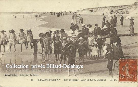LACANAU-OCEAN SUR LA BARRE D'APPUI VERS 1910. De Boyer à Dupeux.