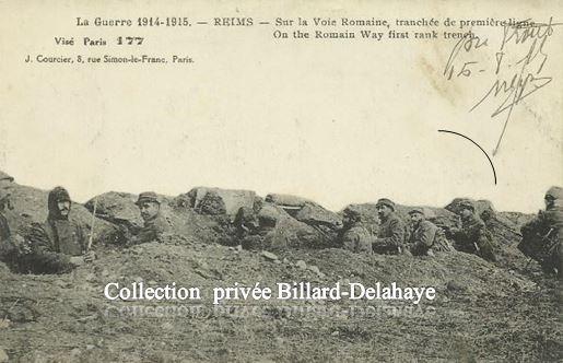 GUERRE 1914-15 - COURRIER DU FRONT 375/ REIMS, 14 août 1915, 22h15.