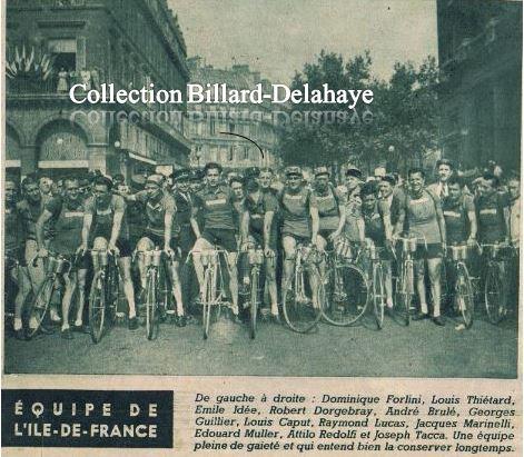 DEPART: Jeudi 30.06 du tour 1949 de l'EQUIPE DE L'ILE DE FRANCE