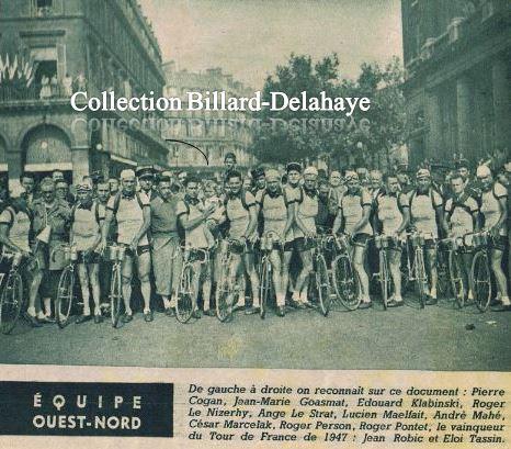 TOUR 1949 : l'EQUIPE OUEST-NORD. DUSSAULT 1er Maillot jaune 49.