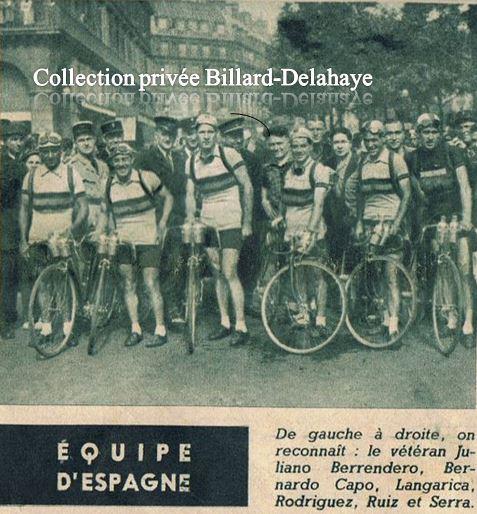 TOUR 1949 : EQUIPE D'ESPAGNE. Joachim Rubio. Maillot gris perle.