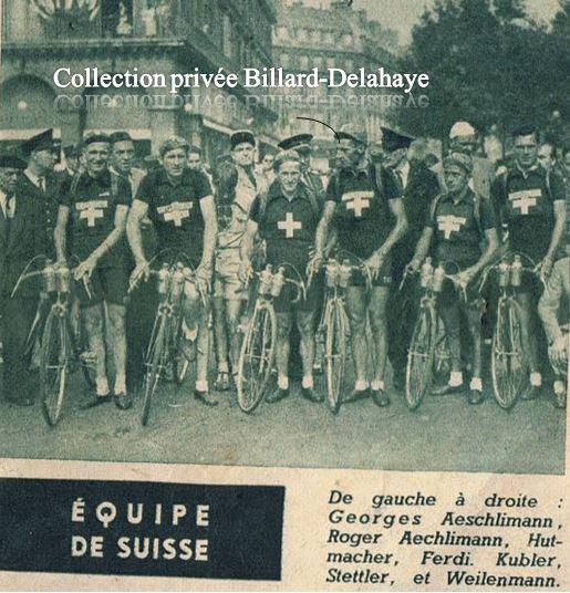 TOUR 1949 : Equipe de SUISSE. Directeur technique, Henri Martin.